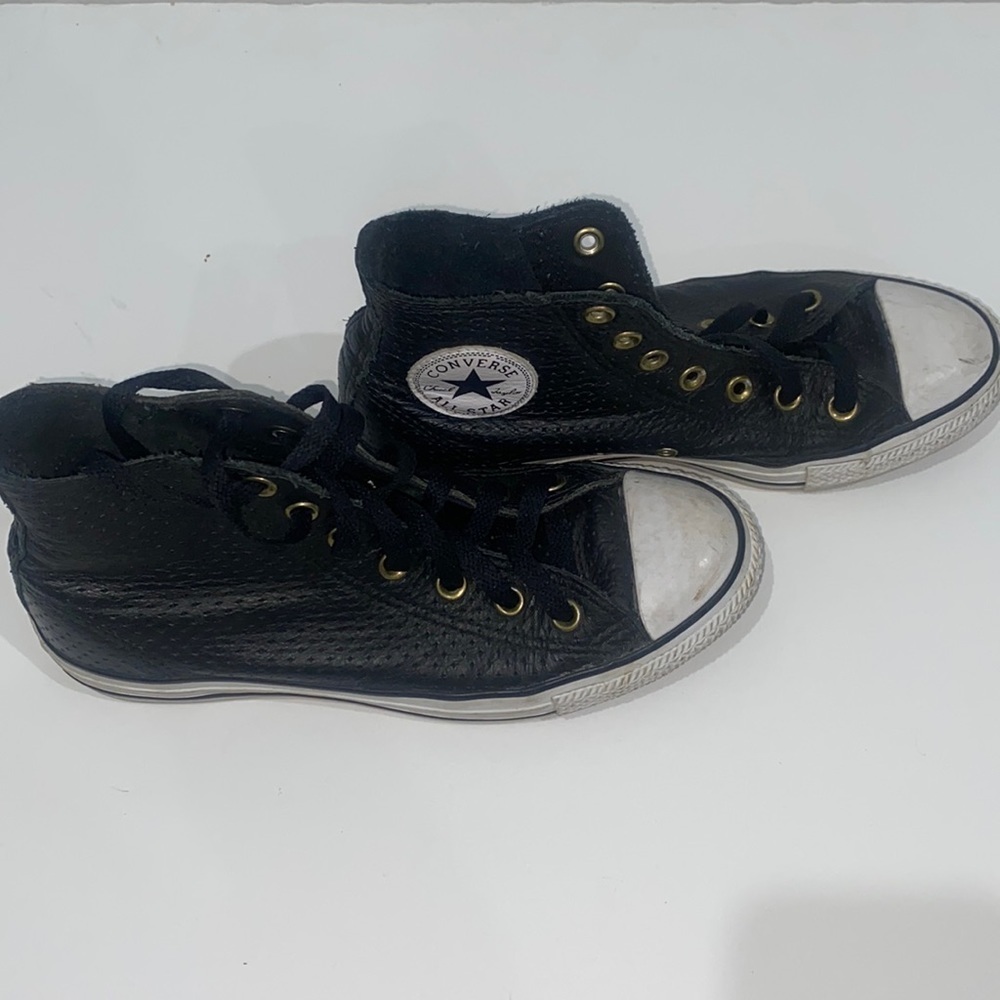 Converse Black high cut leather sneakers